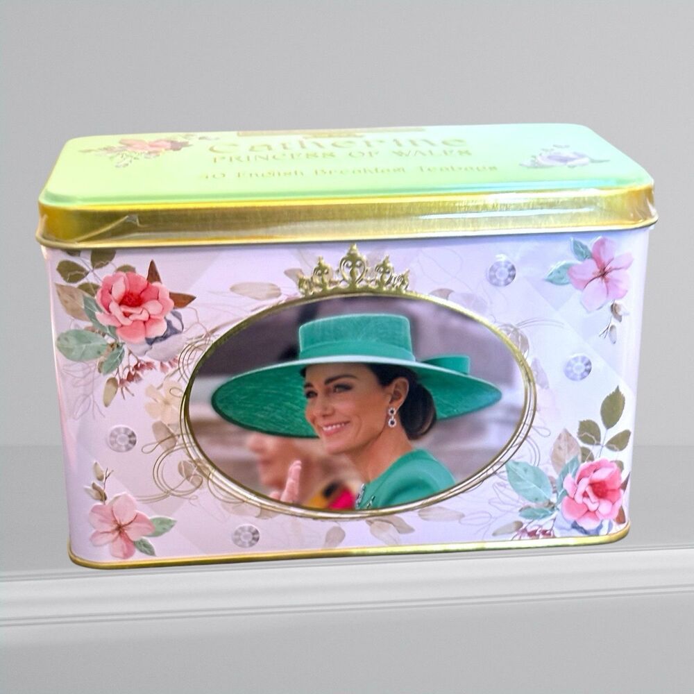 Catherine Princess of Wales Tea Tin 40 English Breakfast Teabags exp 11/27